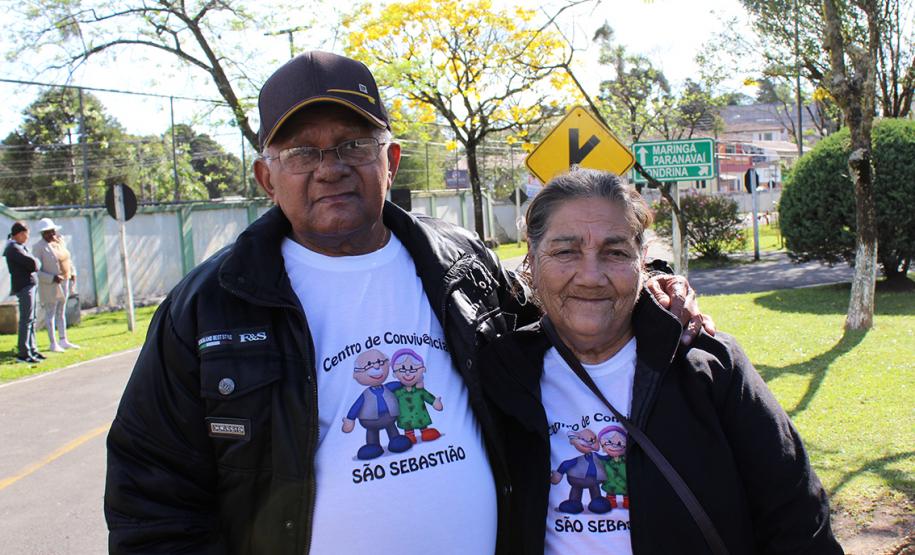 Escola Prática de Trânsito - 21/09/2016 - Atividade com idosos - Na foto: Sebastiana Ribeiro de Almeida e Mariano Ribeiro de Almeida