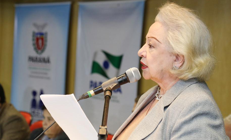 Secretária da Família e Desenvolvimento Social, Fernanda Richa, participa do Seminário de Enfrentamento a Violência contra a Pessoa Idosa - Foto: Rogério Machado/SECS